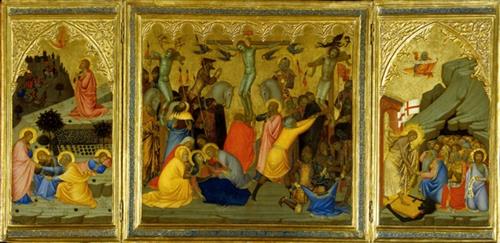 A Triptych: Agony in the Garden, The Crucifixion, and the Raising the Patriarchs and Prophets from the Dead 